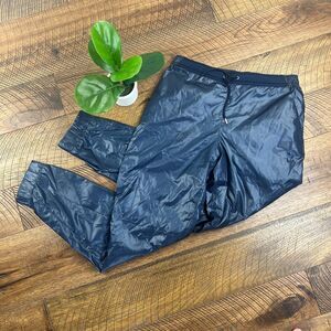 NIKE tech S parachute mixed media blue nylon track pant balloon oversized navy